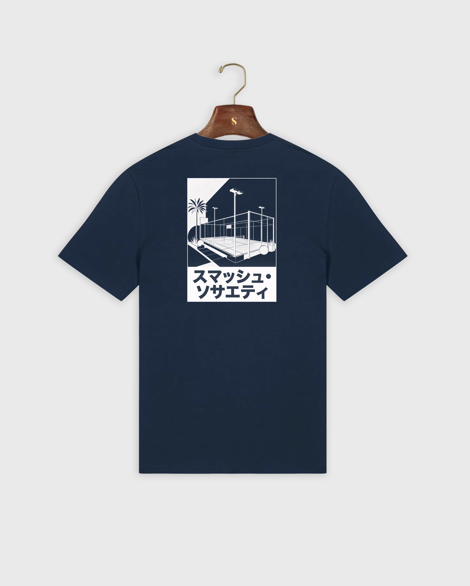 Maglietta da paddle blu navy "More Lobs Less Drama"