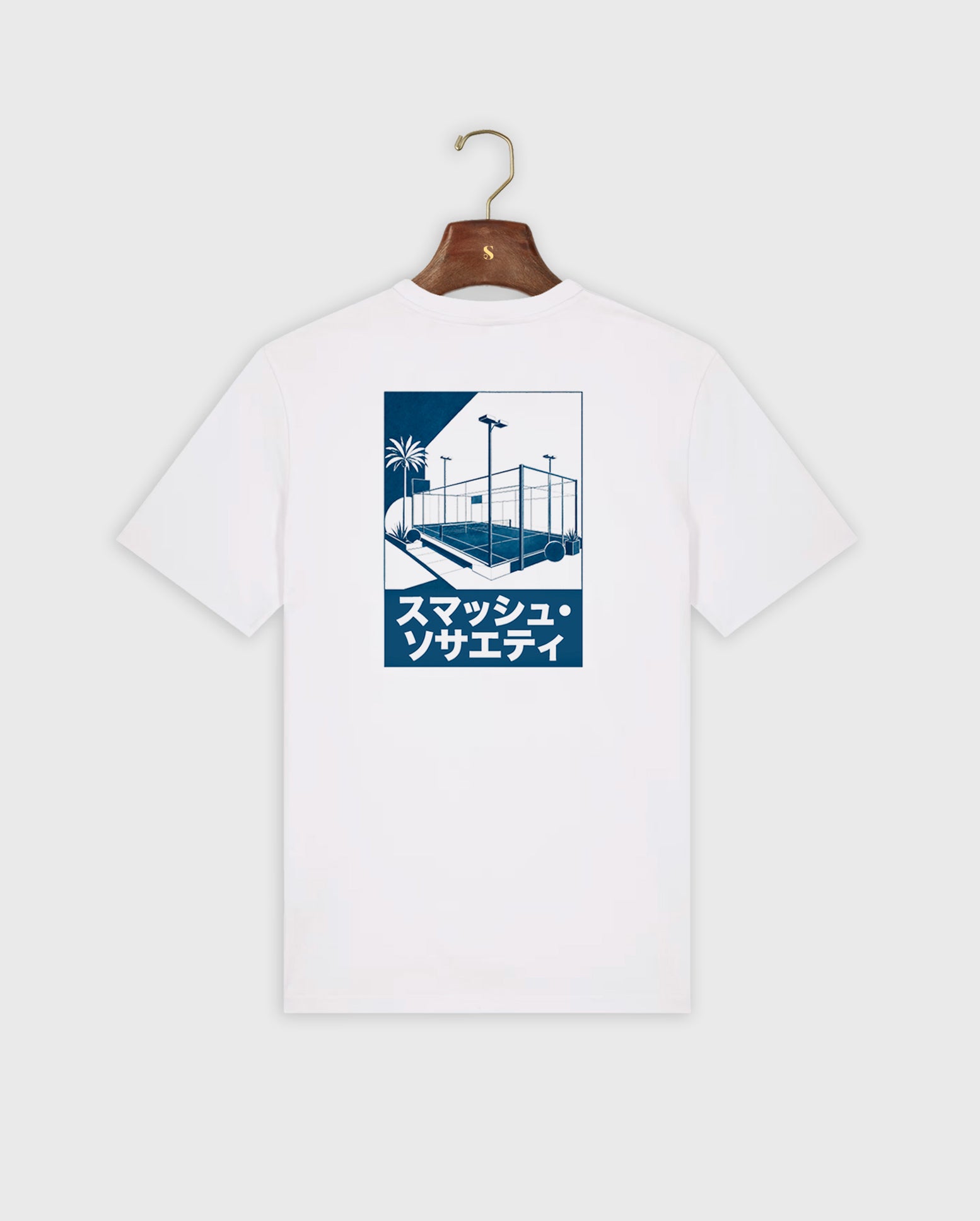 Maglietta da paddle blu navy "More Lobs Less Drama"