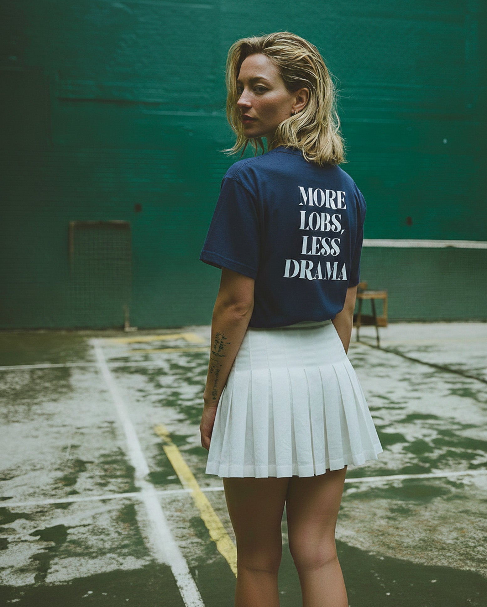 More Lobs Less Drama Navy | Padel T-Shirt | Smash Society
